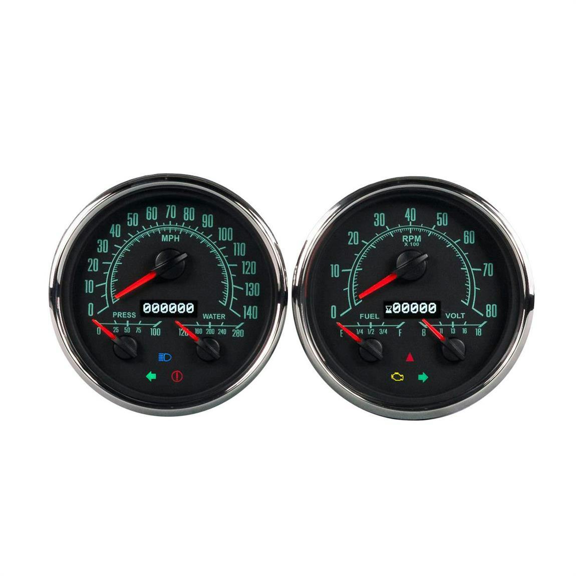 New Vintage USA 69257-01 1969 Series 3 in 1 Gauges, Black/Green