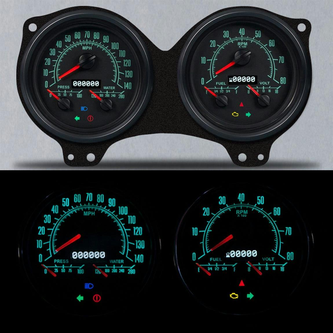 New Vintage USA 69691-02 69 Pontiac Firebird 69 Series Gauge Set