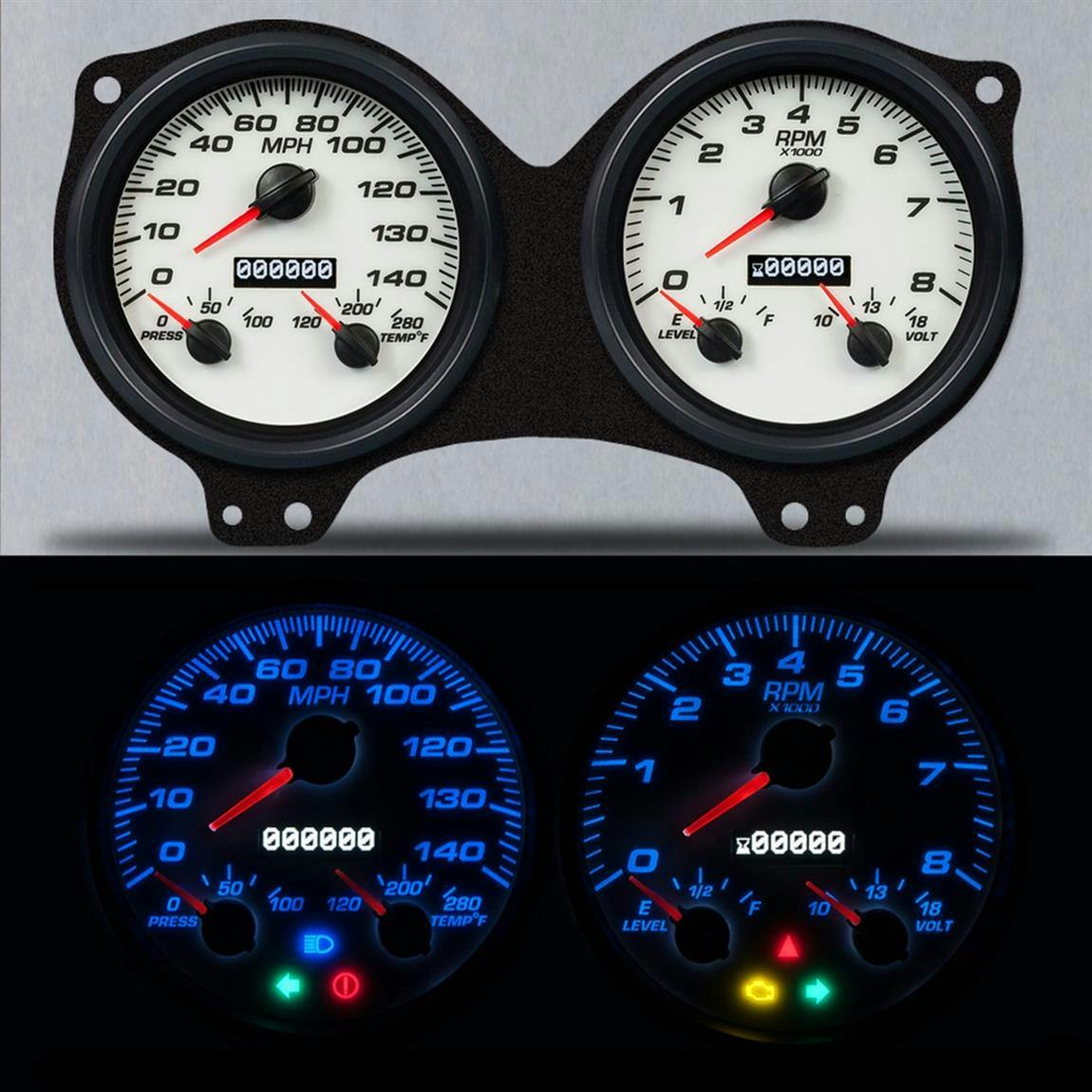 New Vintage USA 69691-03 69 Firebird Performance II Gauges White