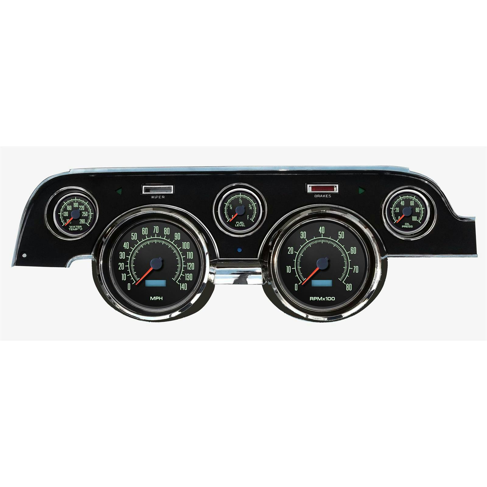 New Vintage USA 69707-30 5 Gauge 69 Series Black 67-68 Mustang