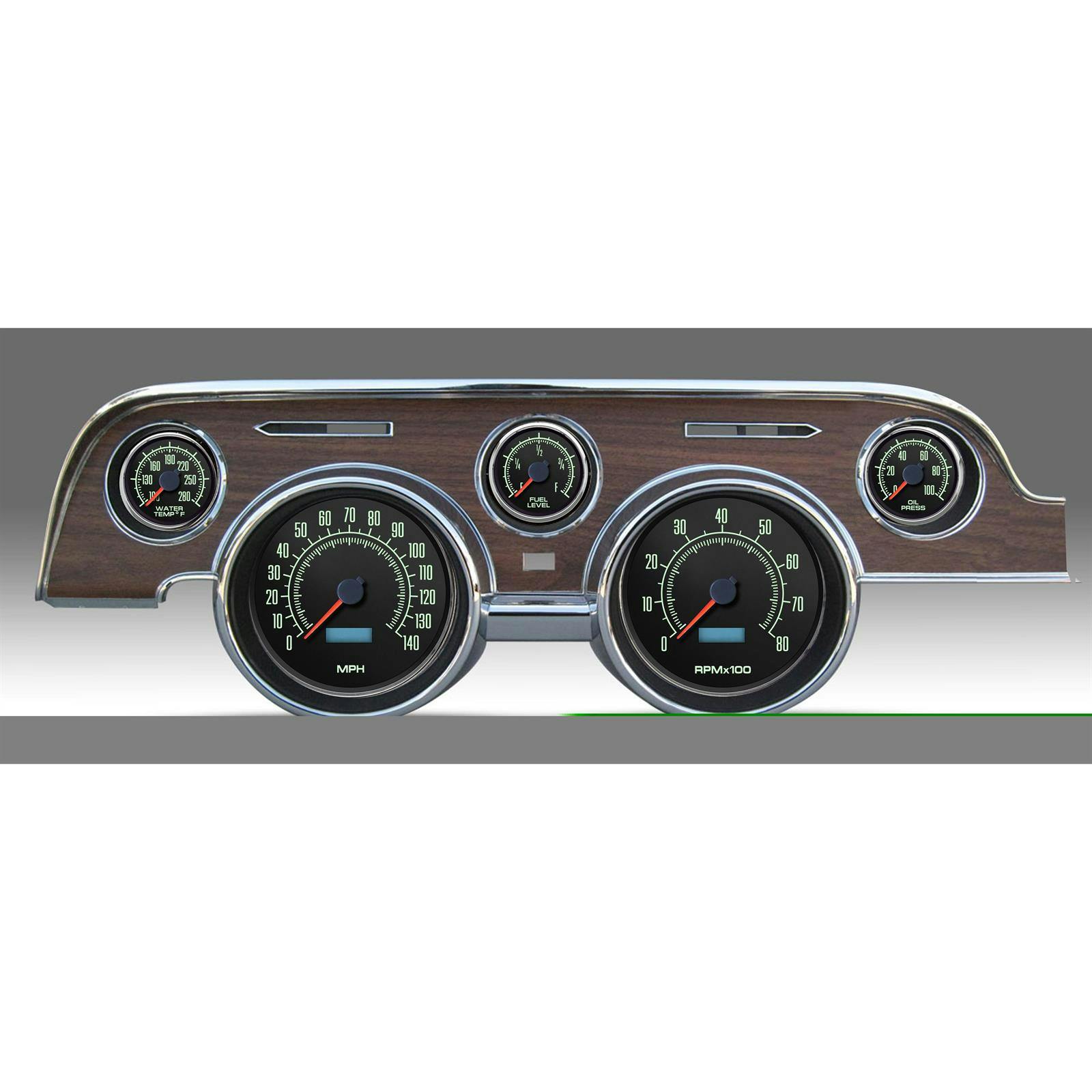 New Vintage USA 69717-30 5 Gauge 69 Series Black 67-68 Mustang