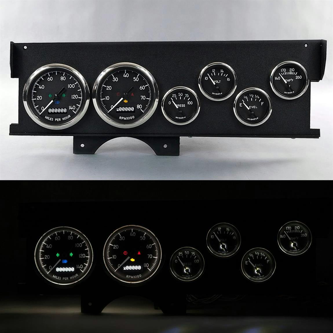 New Vintage USA 72040-01 70-72 Malibu Dash 1940 Series Gauges Blk