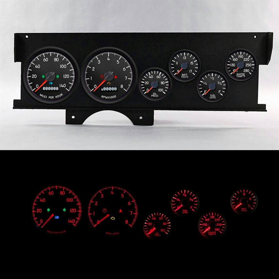 New Vintage USA 72440-01 70-72 Malibu Dash Aviator Gauge Set