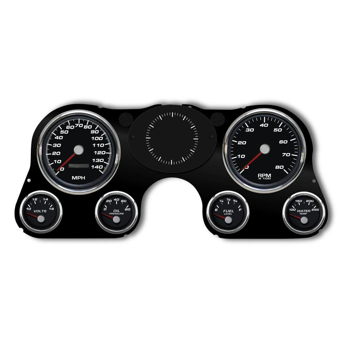 New Vintage USA 73011-01 6 Gauge Performance Black 67-72 Chev.
