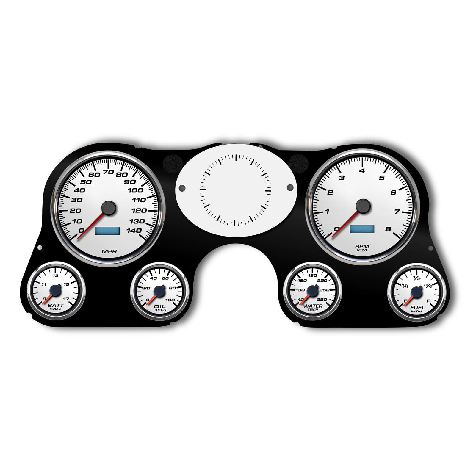 New Vintage USA 73021-03 6 Gauge Performance ll White 67-72 Chev.