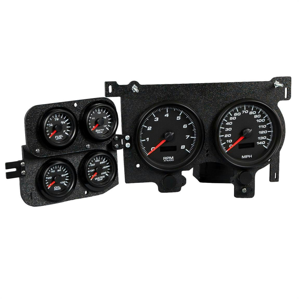 New Vintage USA 73026-01 6 Gauge Performance ll Black 73-87 Chev