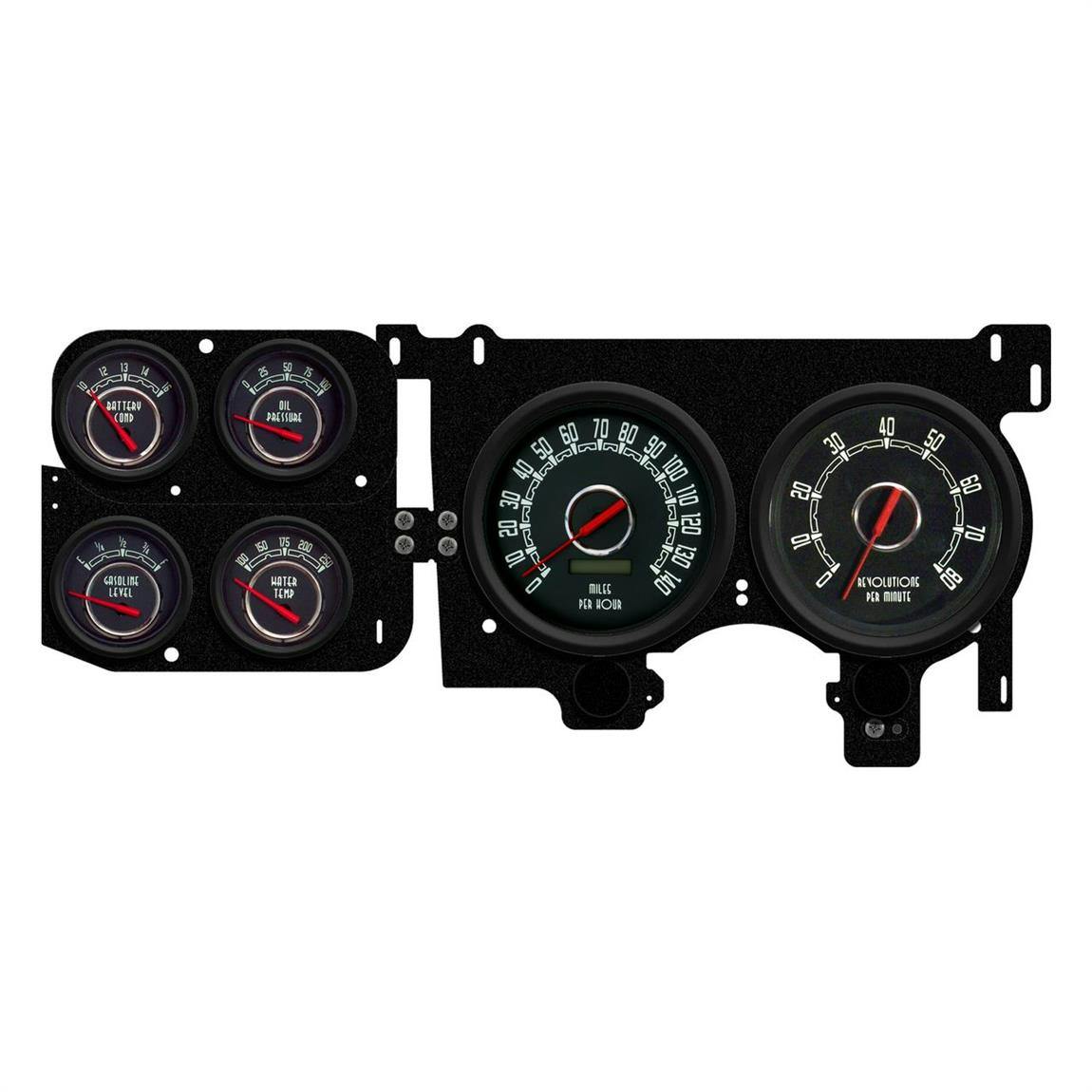 New Vintage USA 73376-01 6 Gauge Woodward Black 73-87 Chev