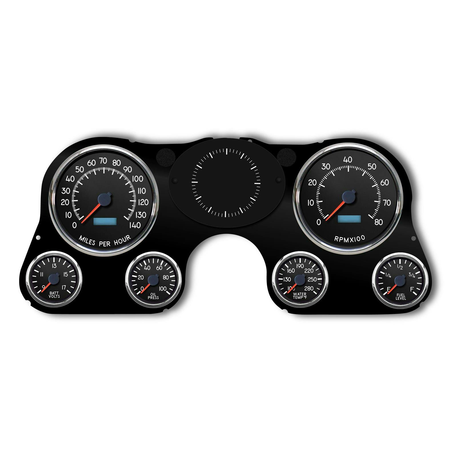 New Vintage USA 73441-01 6 Gauge Retro Series Black 67-72 Chev.