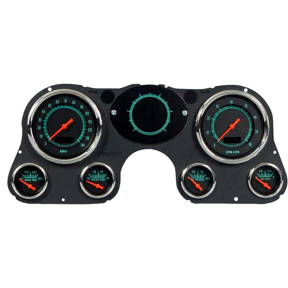 New Vintage USA 73731-01 6 Gauge Retro Series Black 67-72 Chev.