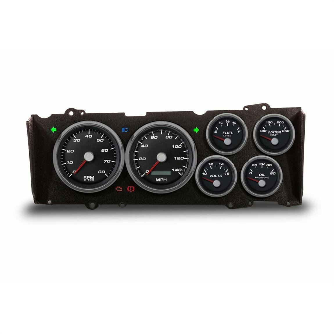 New Vintage USA 81111-01 6 Gauge Performance Black 78-88 Cutlass