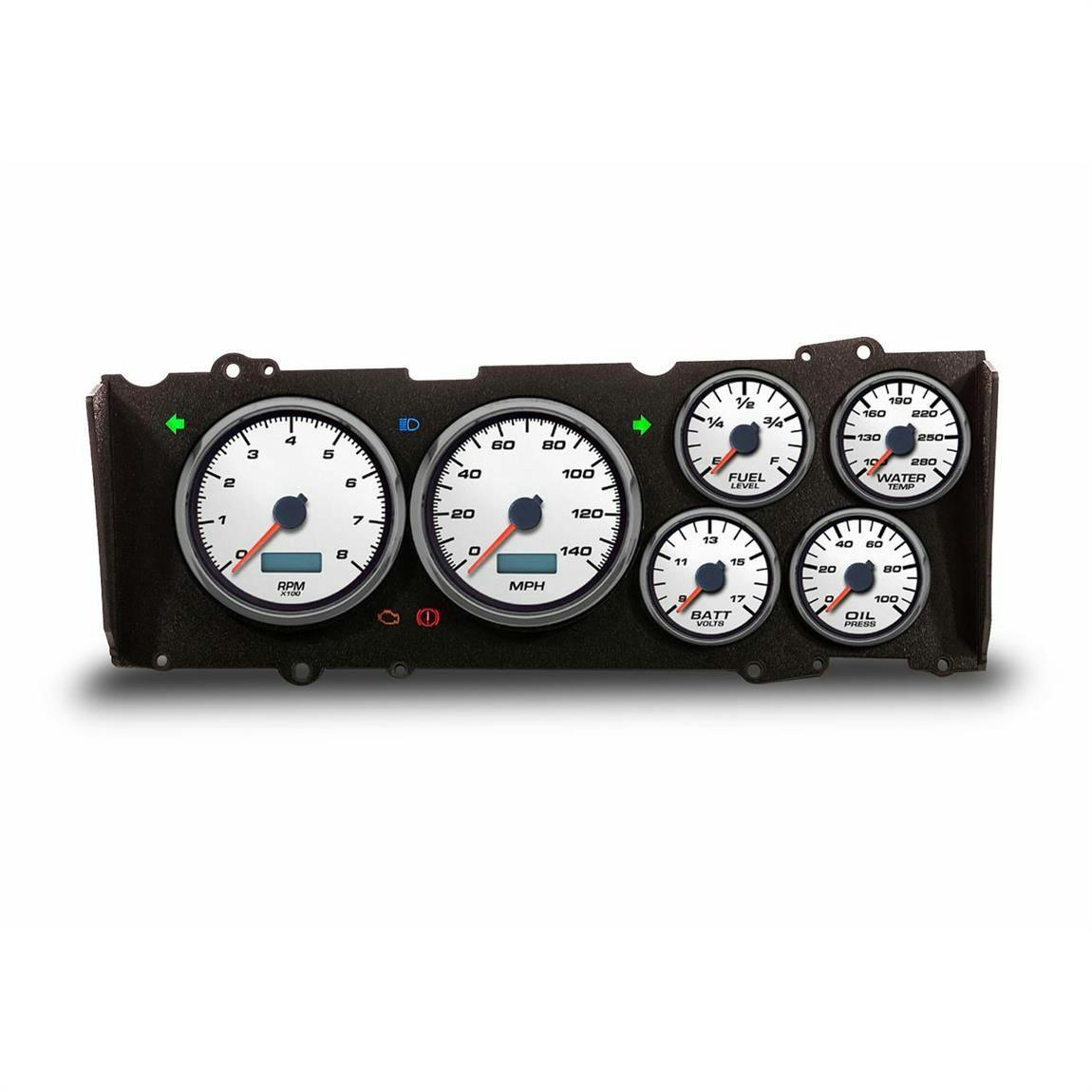 New Vintage USA 81211-03 6 Gauge Performance ll Wht 78-88 Cutlass