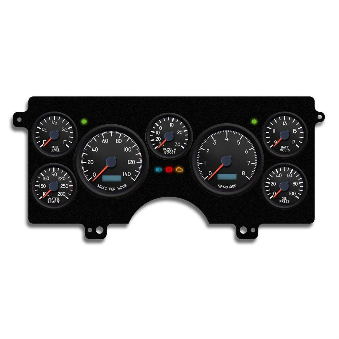 New Vintage USA 82421-01 7 Gauge Aviator Blk 82-89 Buick T/GN