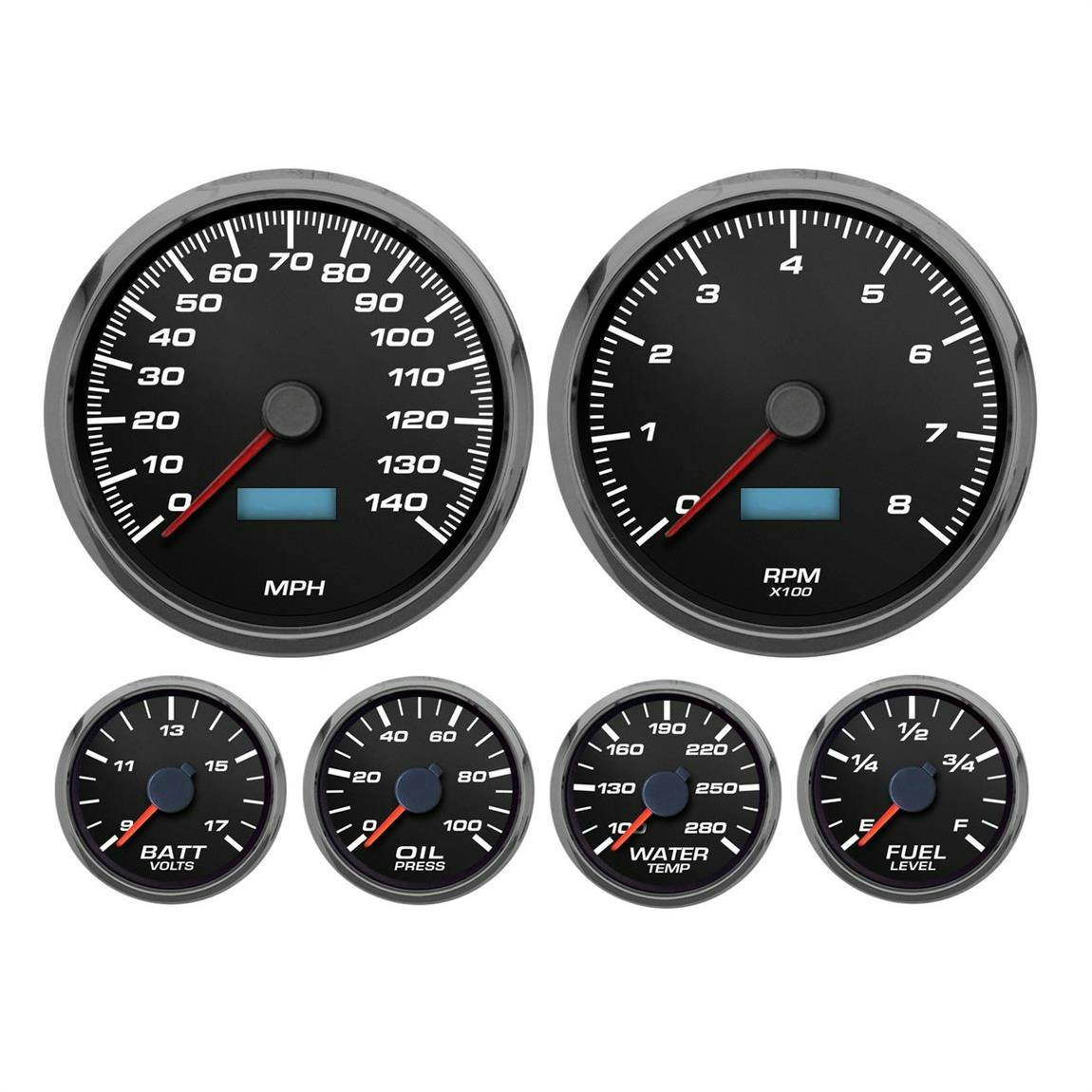 New Vintage USA 83211-01 6 Gauge Performance ll Blk 78-88 Pont.GP