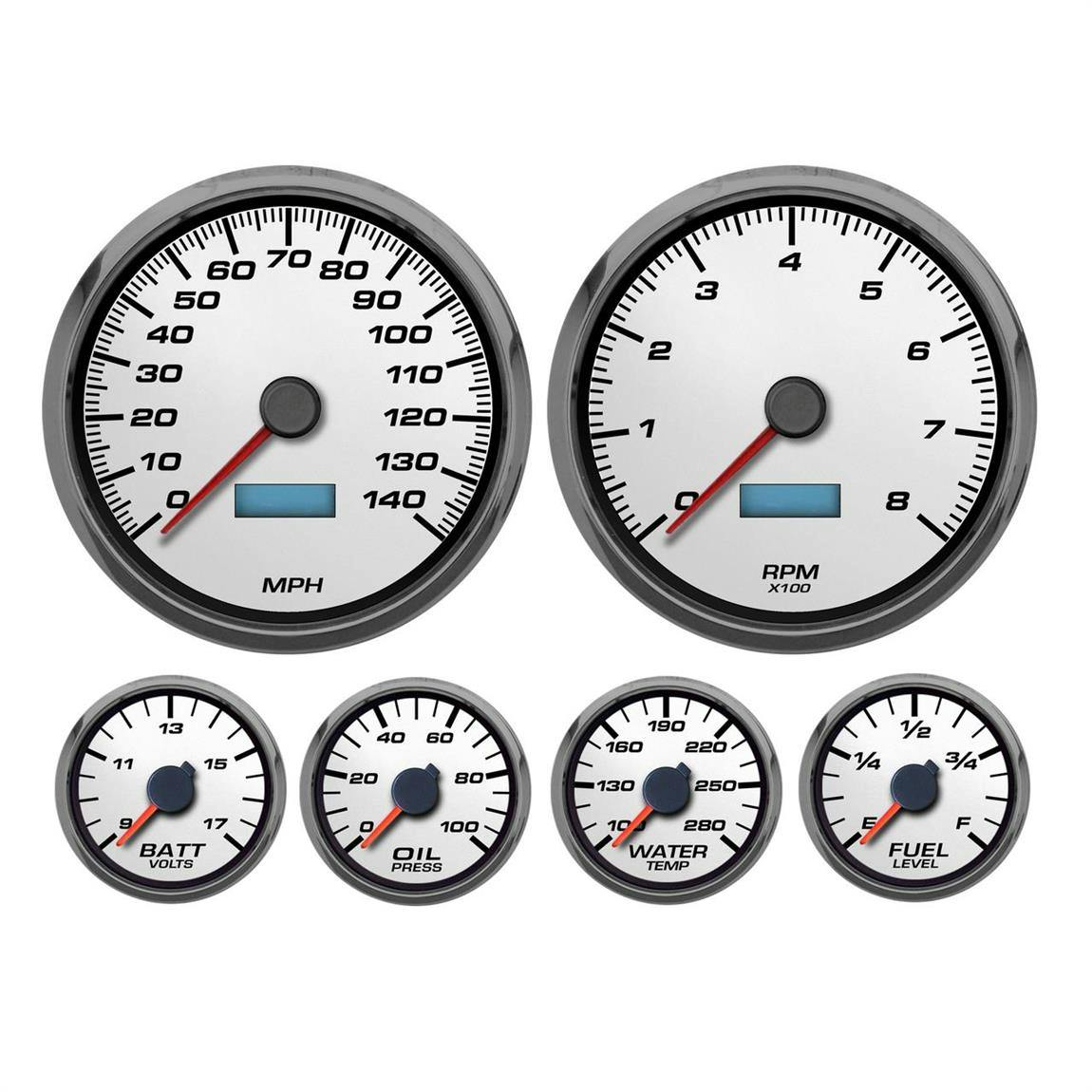 New Vintage USA 83211-03 6 Gauge Performance ll Wht 78-88 Pont.GP