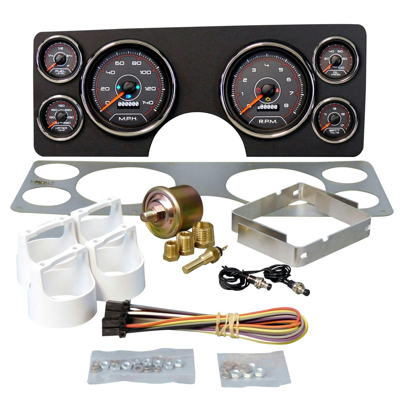 New Vintage USA 84201-01 CFR Gauges, 84-89 C4 Corvette, Red