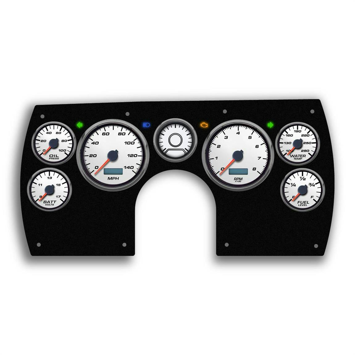 New Vintage USA 86211-03 6 Gauge Performance ll Wht 82-89 Camaro