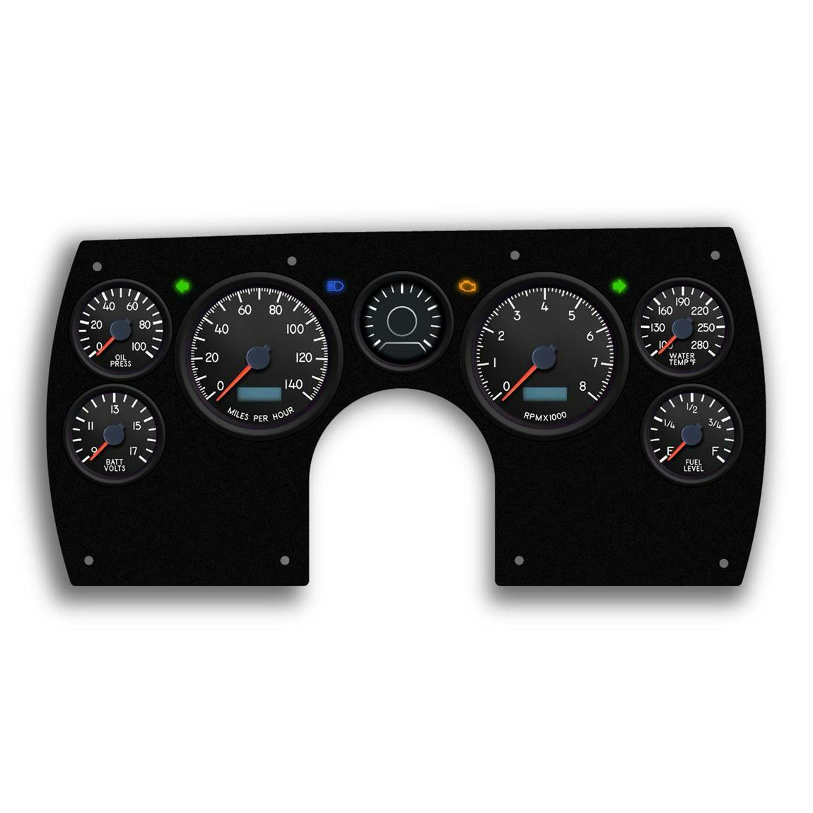 New Vintage USA 86411-01 6 Gauge Aviator Series Blk 82-89 Camaro