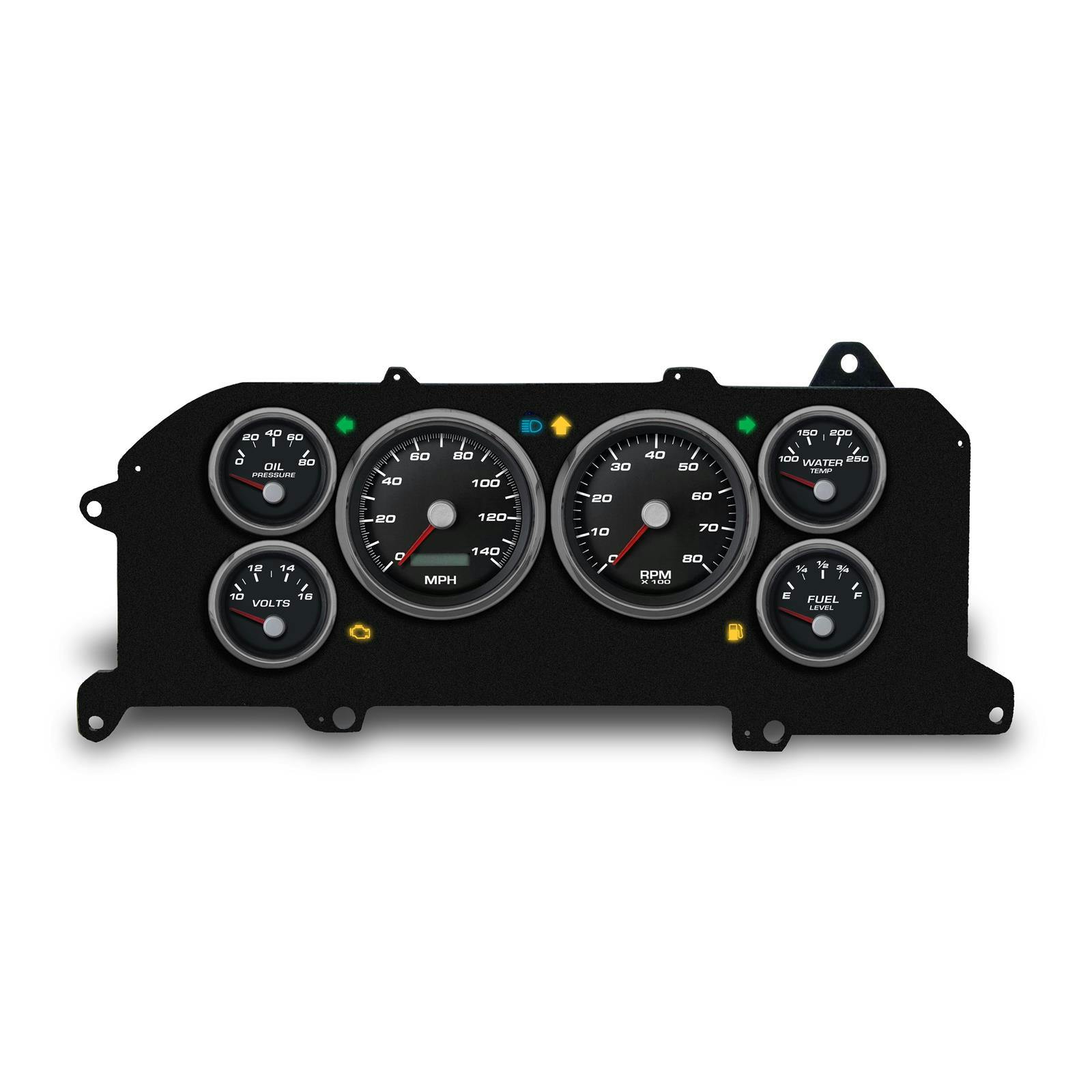 New Vintage USA 87111-01 6 Gauge Performance Black 87-93 Mustang