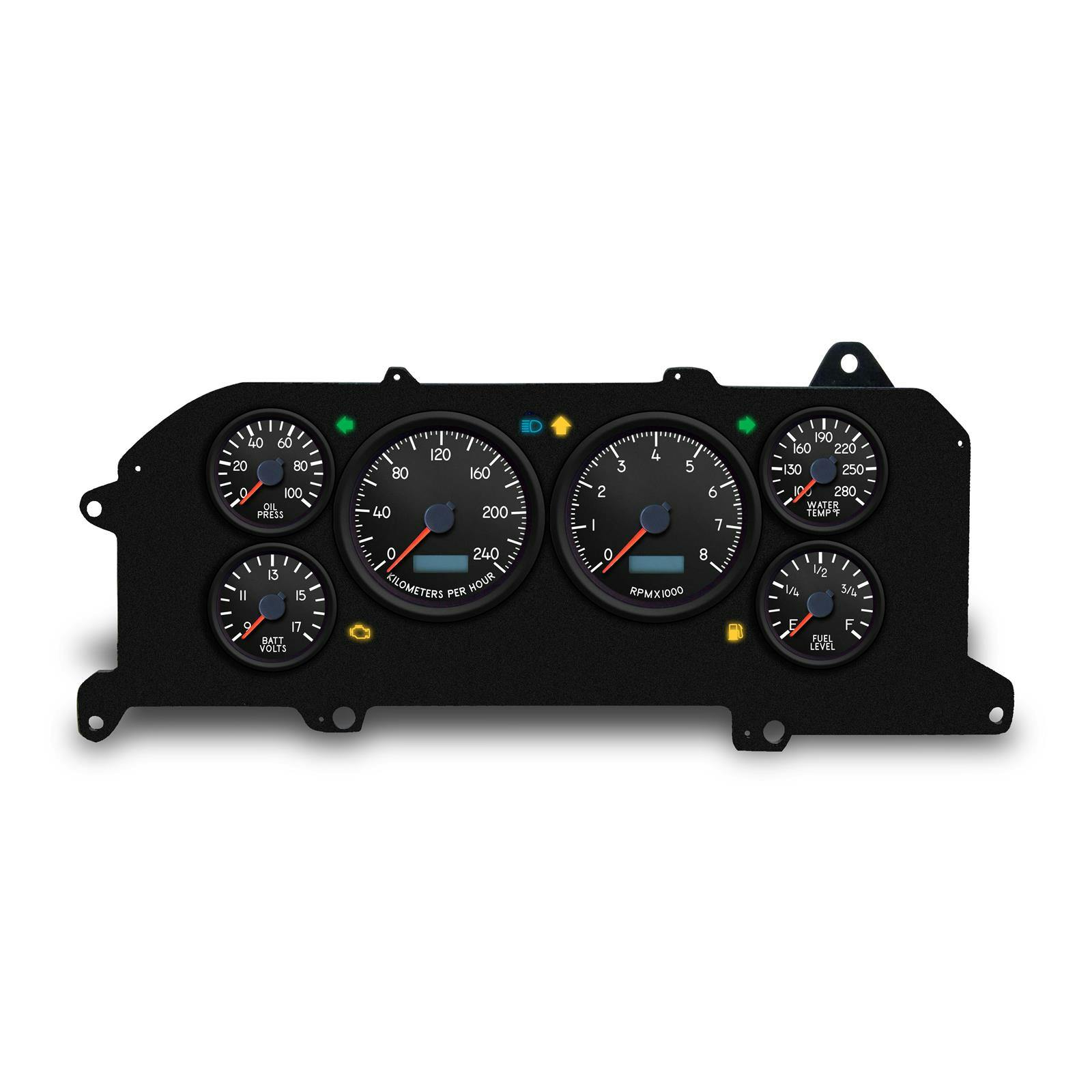 New Vintage USA 87411-01M 6 Gauge Aviator KM/H 87-93 Mustang