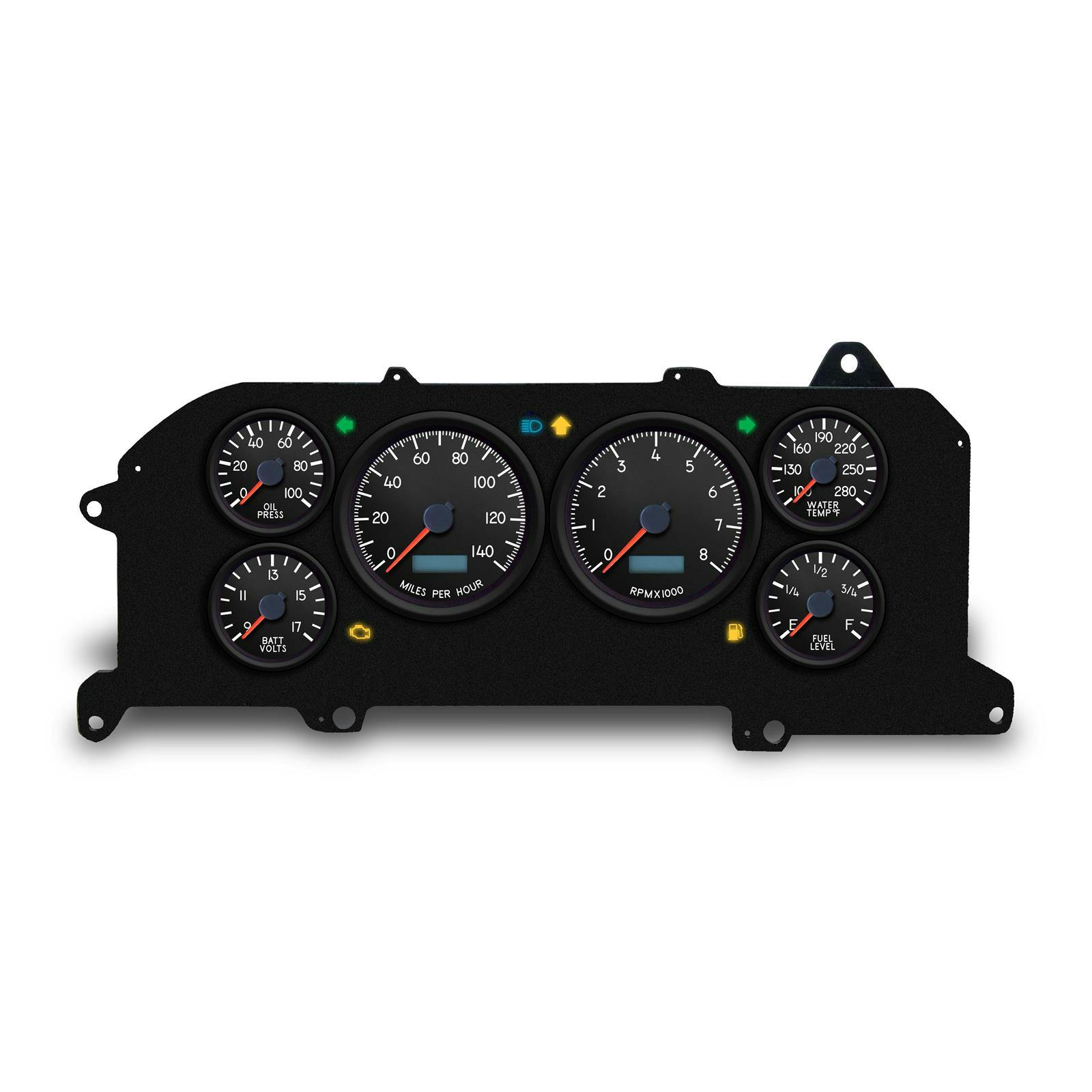 New Vintage USA 87411-01 6 Gauge Aviator Black 87-93 Mustang