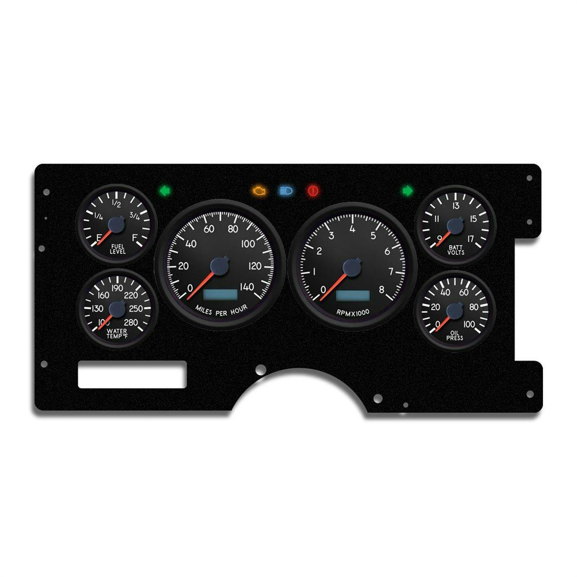 New Vintage USA 89421-01 6 Gauge Aviator Series Black 88-94 Chev