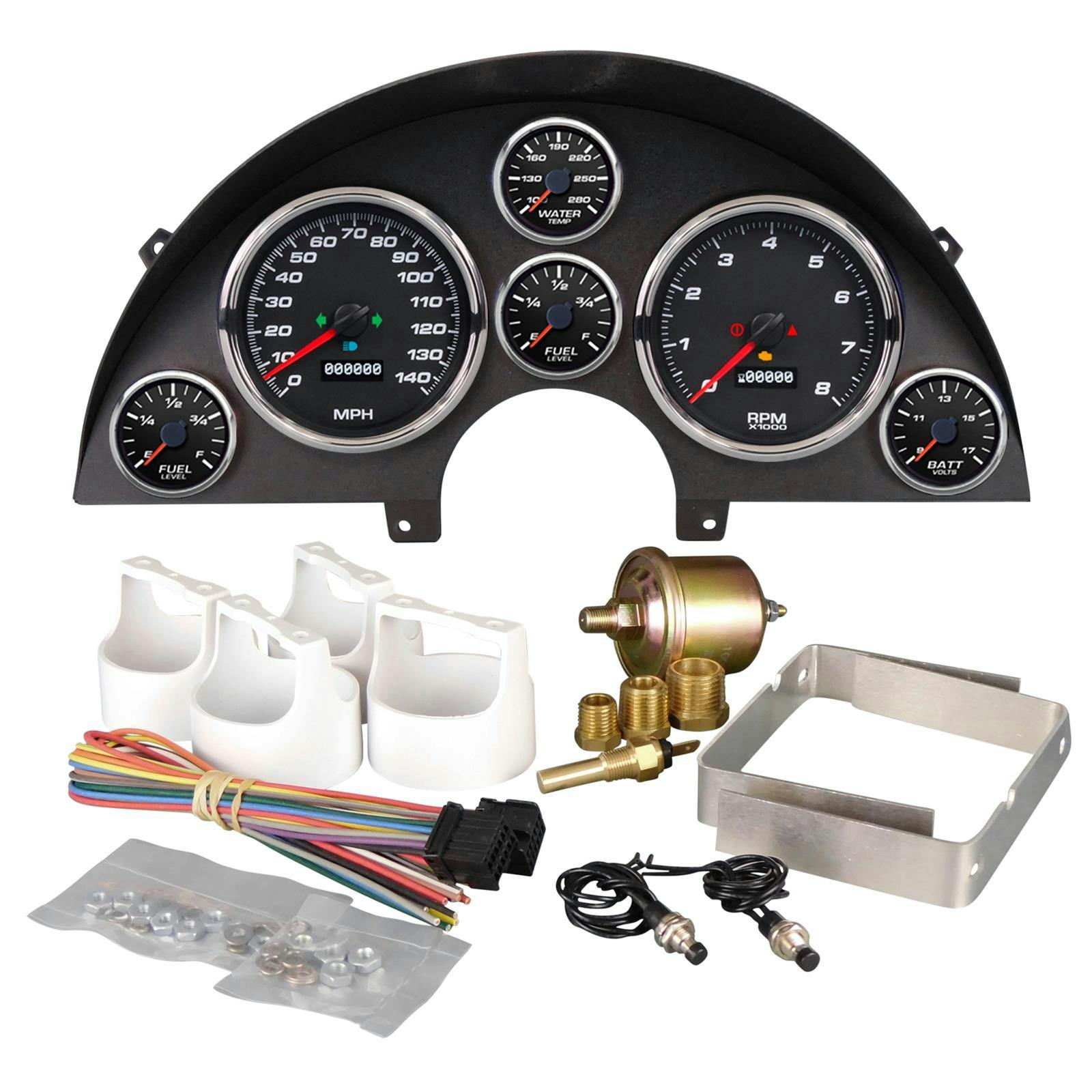 New Vintage 90110-01 Performance II Gauges 90-96C4 Corvette Black