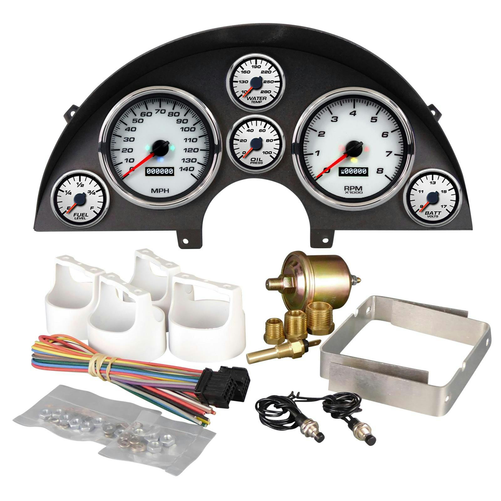 New Vintage 90110-03 Performance II Gauges 90-96C4 Corvette White