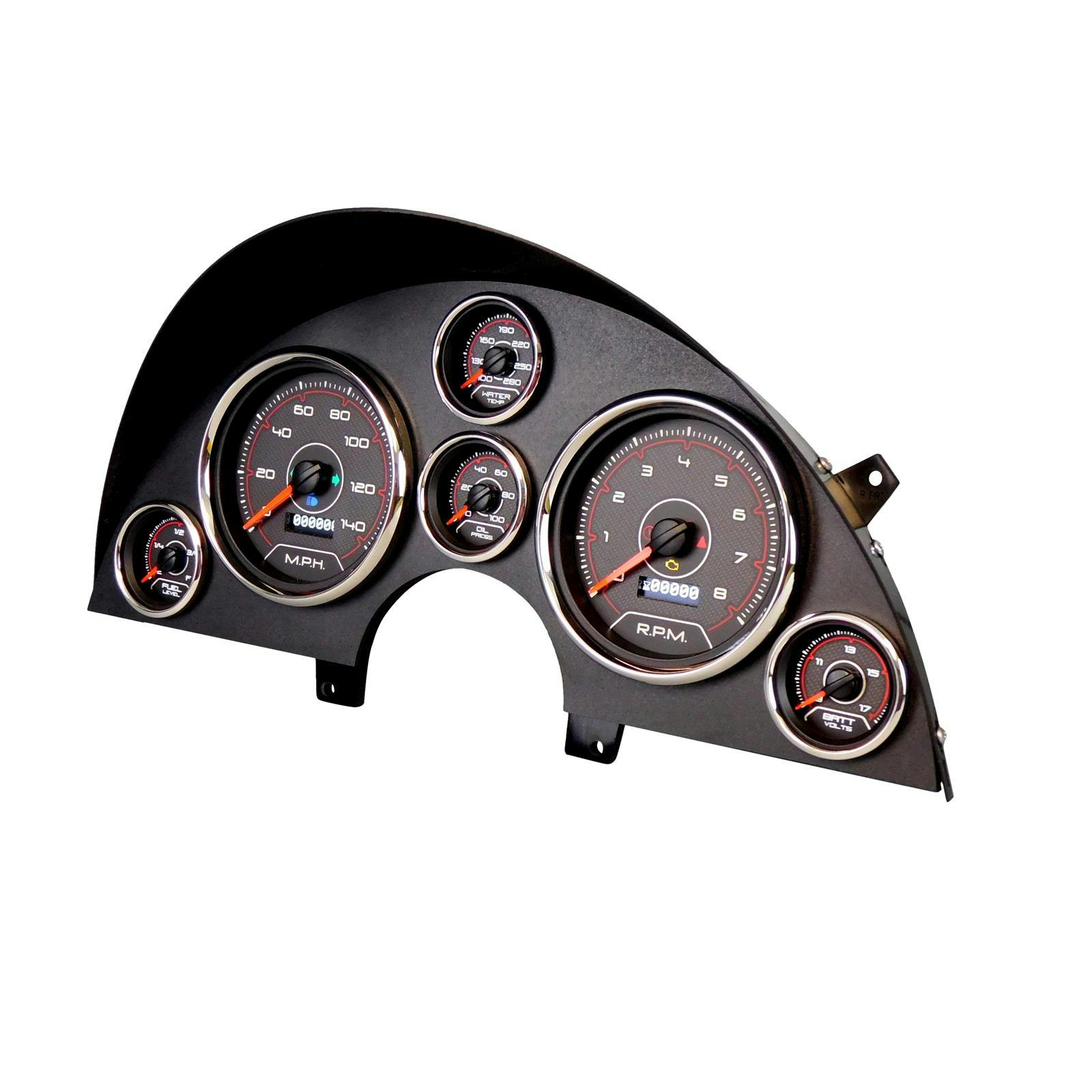 New Vintage USA 90210-01 CFR Gauges, 90-96 C4 Corvette, Red
