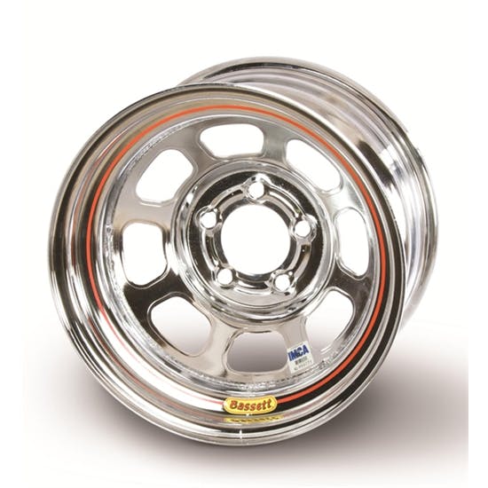 Bassett 47SN3C 14X7 D-Hole 5x100 mm 3 In. Backspace Chrome Wheel