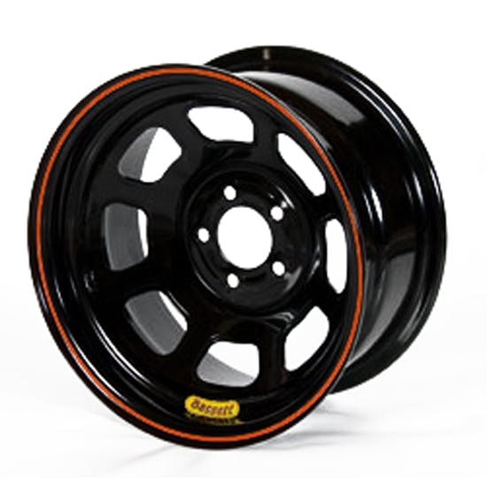 Bassett 48SF375 14X8 D-Hole 5x4.5 3.75 In. Bckspc Black Wheel