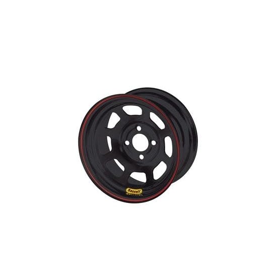 Bassett 48SP1 14X8 D-Hole 4x4.25 1 Inch Backspace Black Wheel