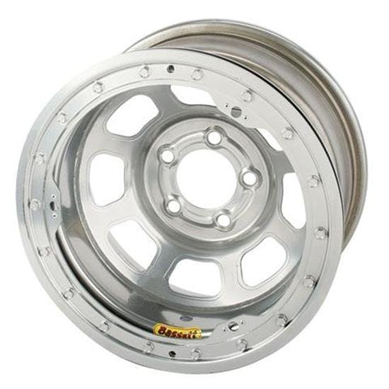 Bassett 50SC5SL 15X10 DHole Lite 5on4.75 5 In BS Silver Beadlock Wheel