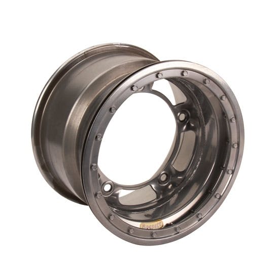 Bassett 50SR4SL 15X10 Wide-5 4 Inch BS Silver Beadlock Wheel