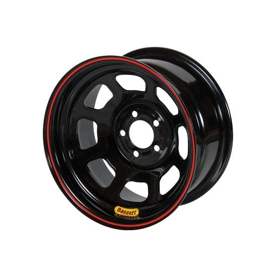 Bassett 52S52B 15X12 D-Hole Lite 5x5 2" BS Black Beaded Wheel