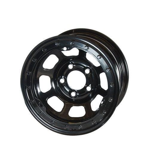 Bassett 54S53L 15X14 D-Hole Lite 5x5, 3 Black Beadlock Wheel