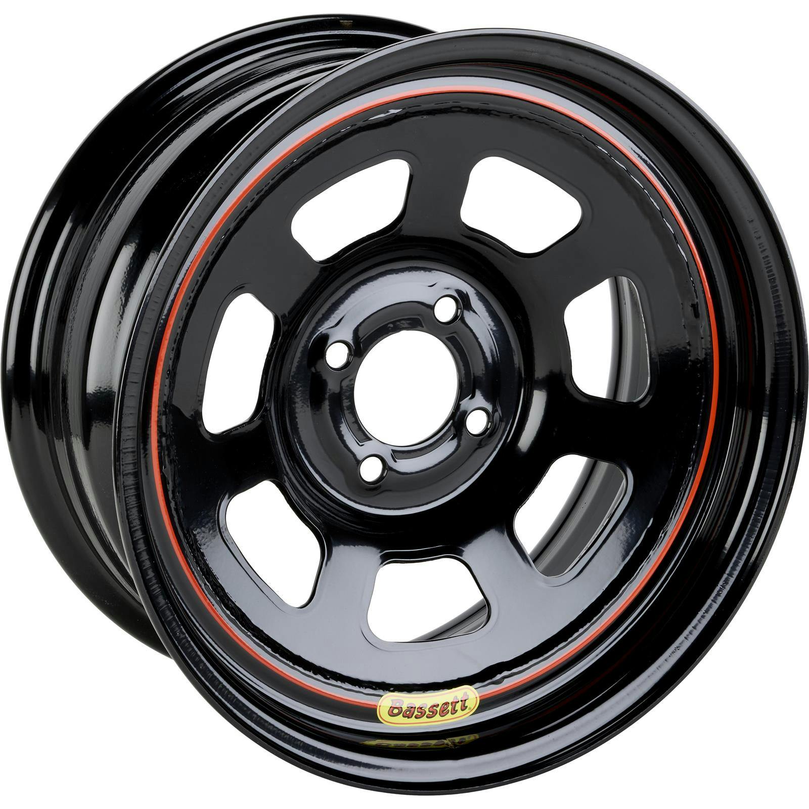 Bassett 57RH4 15X7 DOT D-Hole 4x100 mm 4 In Backspace Black Wheel