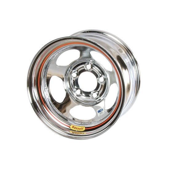 Bassett 58AC4IC 15X8 Inertia 5on4.75 4 In Backspace IMCA Chrome Wheel