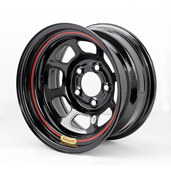Bassett 58DC3W 15X8 D-Hole 5x4.75 3 In Bckspc Wissota Black Wheel
