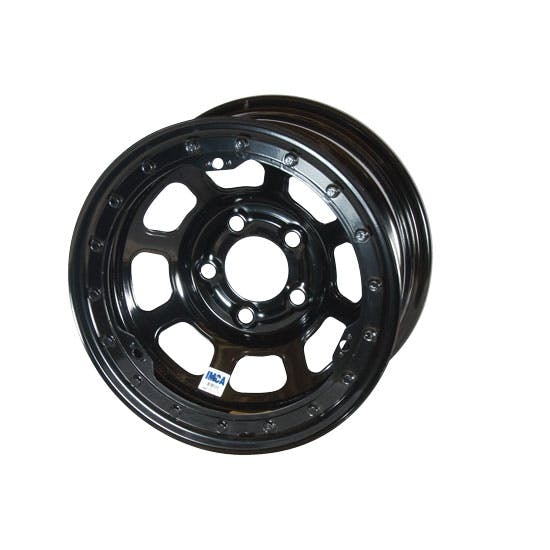 Bassett 58DJ3L 15X8 D-Hole 5 on 5.5 3 Inch BS Black Beadlock Wheel