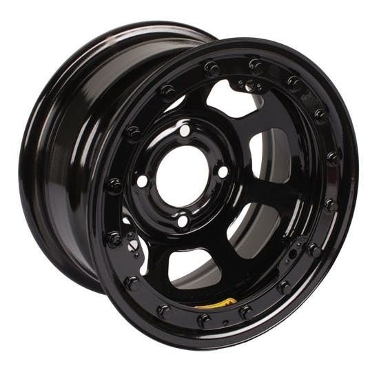 Bassett 58DP2L 15X8 D-Hole 4x4.25 2 Inch BS Black Beadlock Wheel