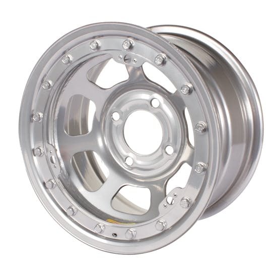 Bassett 58DT4SL 15X8 D-Hole 4x4.5 4 In. BS Silver Beadlock Wheel