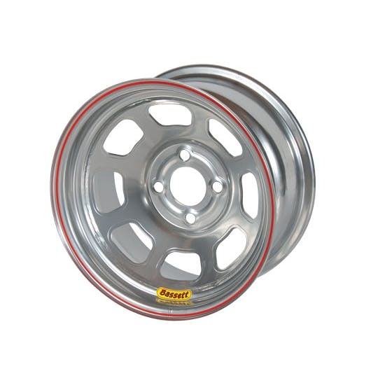 Bassett 58S43S 15X8 D-Hole Lite 4 on 4 3 Inch Backspace Silver Wheel