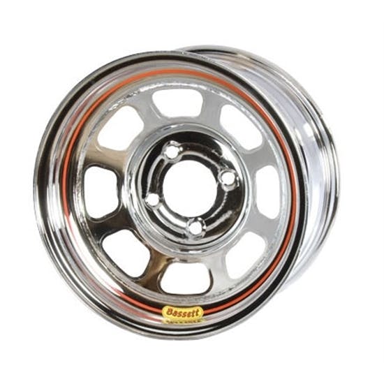 Bassett 58SH4C 15X8 D-Hole Lite 4x100 mm 4 In Bckspc Chrome Wheel