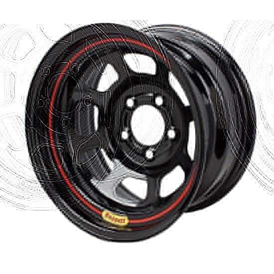 Bassett 58SJ4 15X8 D-Hole Lite 5 on 5.5 4 Inch Backspace Black Wheel