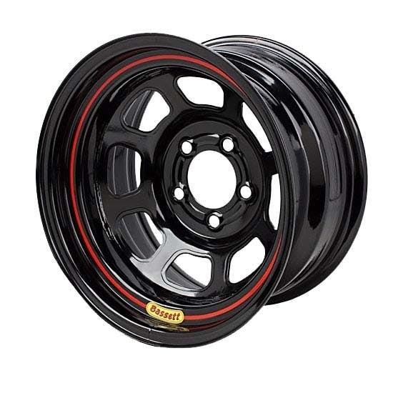 Bassett 58ST45 15X8 D-Hole Lite 4x4.5 4.5 In Bckspc Black Wheel