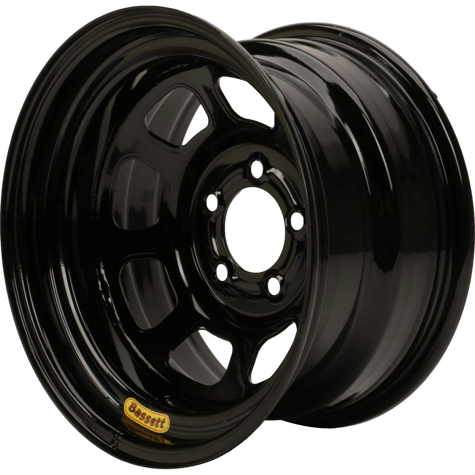 Bassett 958BC3 15X8 Excel D-Hole 5 on 4.75 3 In. Backspace Black Wheel