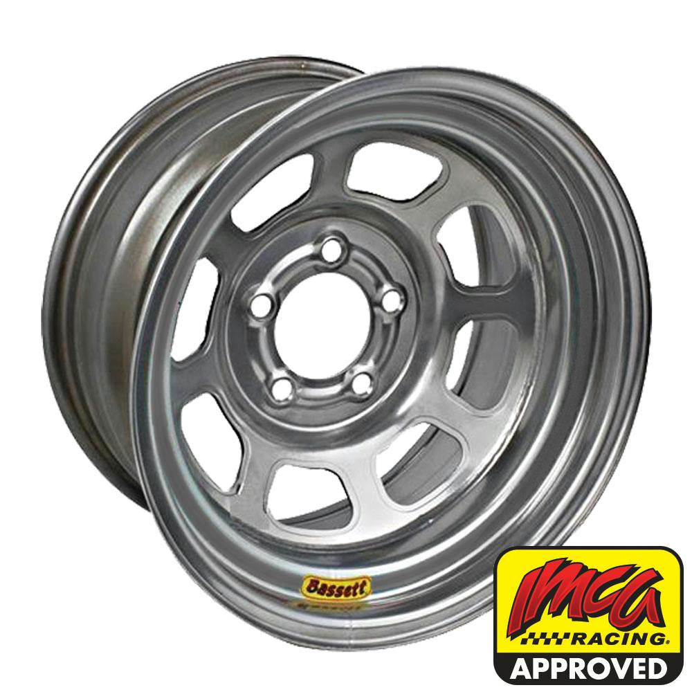 Bassett 958W51 15X8 Excel D-Hole 5x5 1 BS Wissota Silver Wheel
