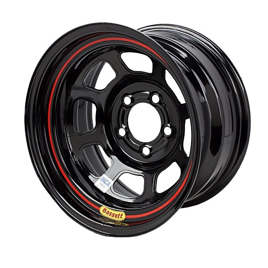 Bassett D58D525 15X8 DOT D-Hole 5x5 2.5" BS Black Wheel