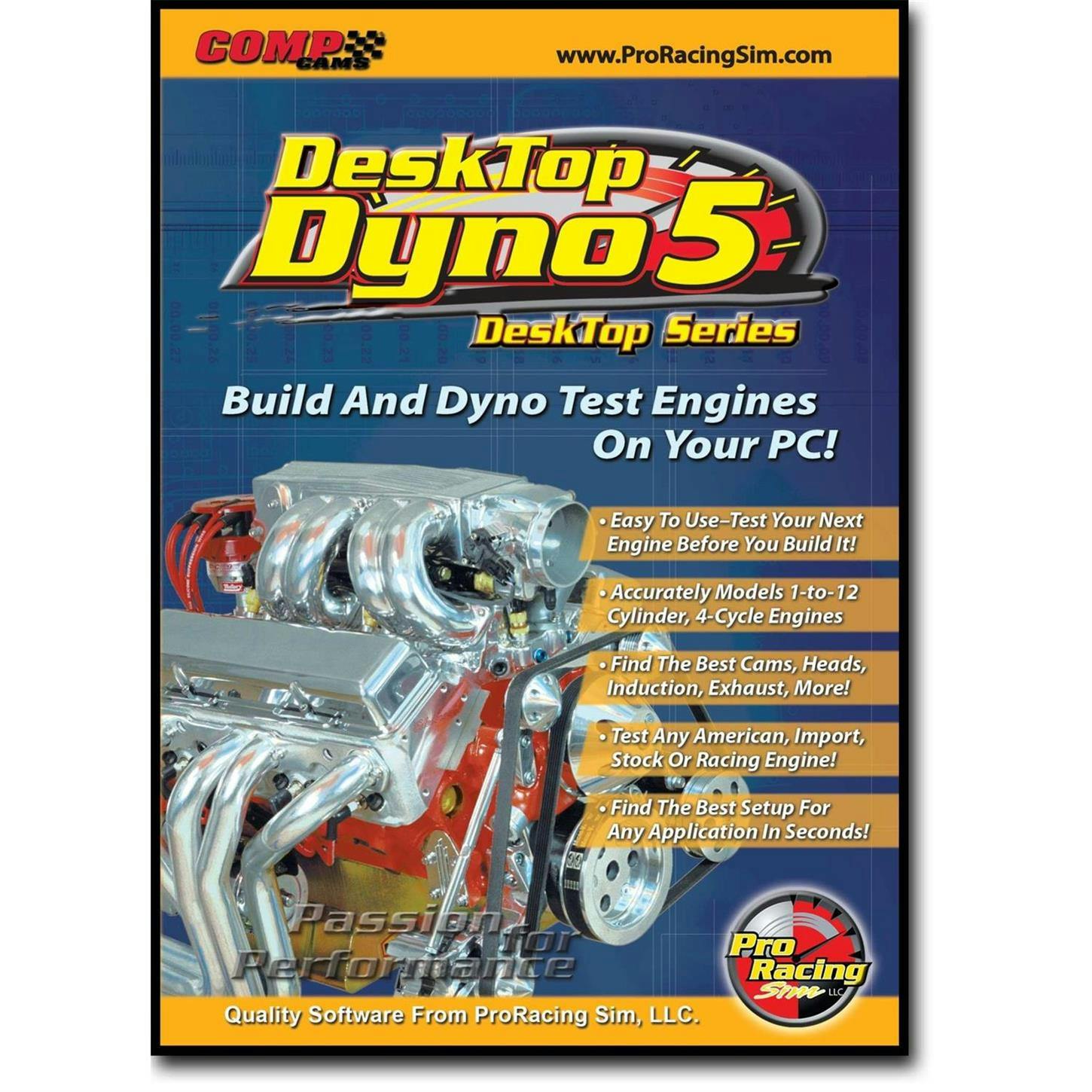 COMP Cams 186011 DeskTop Dyno5 ProRacing Engine Simulation Software