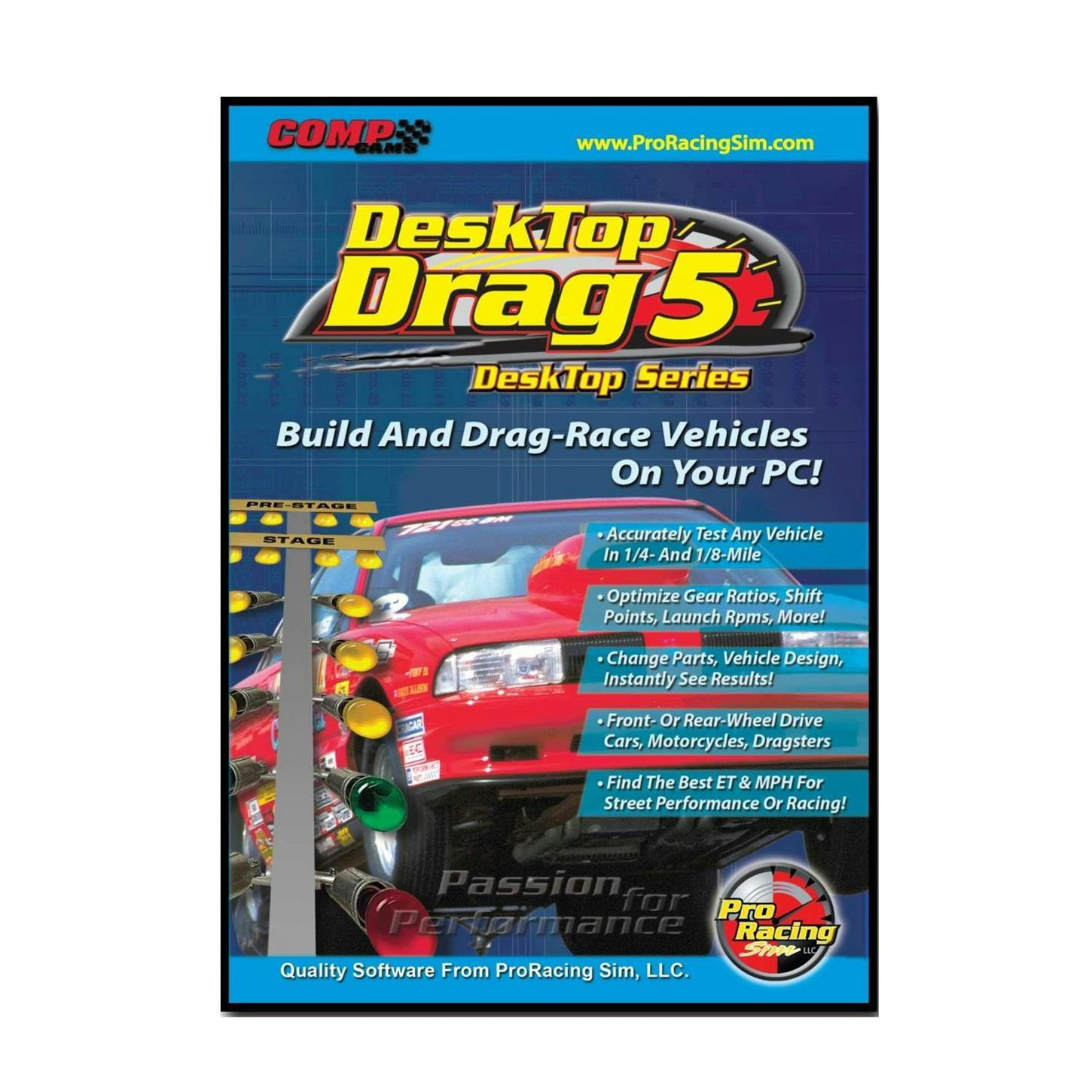 COMP Cams 186401 DeskTop Drag5 ProRacing Drag Race Simulation Software